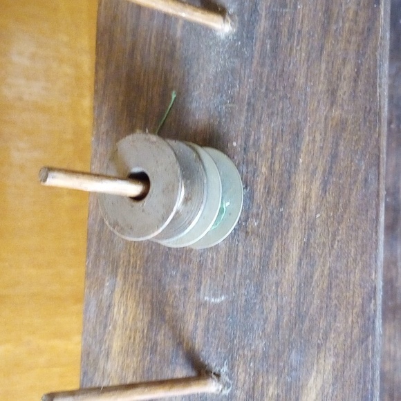 Vintage Wood Sewing Display Shelf For Spools & Bobbins. Has Drawer - Picture 6 of 10